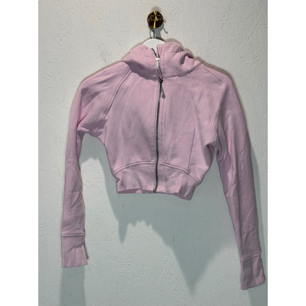 Lululemon Scuba Full Zip Cropped Hoodie Pink Size 4